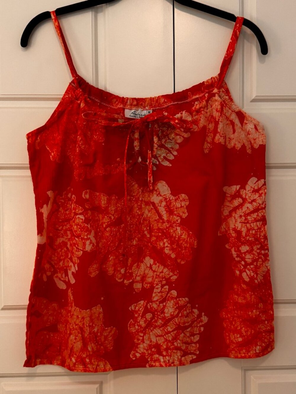 Androsia Batik Blouse Red/Orange Size Medium